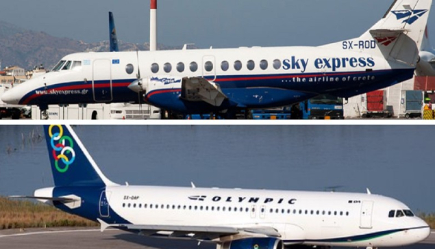 Αερομαχίες μεταξύ SKY express και Olympic Air για 28 άγονες αεροπορικές γραμμές