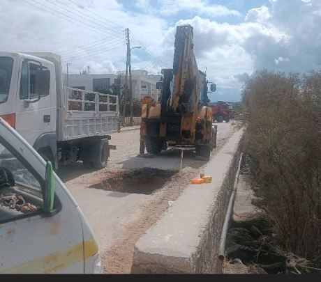 Αποκατάσταση οδοστρώματος μπροστά από το Μεταλλευτικό Μουσείο